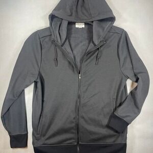 Hang Ten Men's Black and‎ Grey Zip-Up Hoodie Sz. M